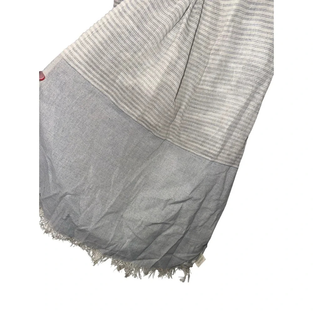 New with‎ Tags BE KIND x tribe alive Striped Scarf Cotton Tassel Fringe Neutral